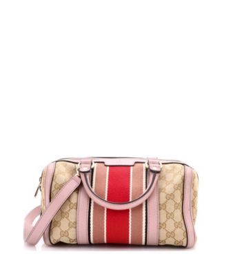 Б/у сумка Gucci Small Vintage Web Boston из ткани GG Canvas
