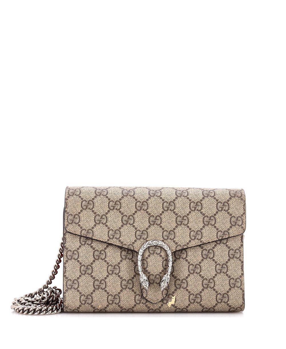 Кошелек-цепочка Gucci Small Dionysus из ткани GG Coated Canvas