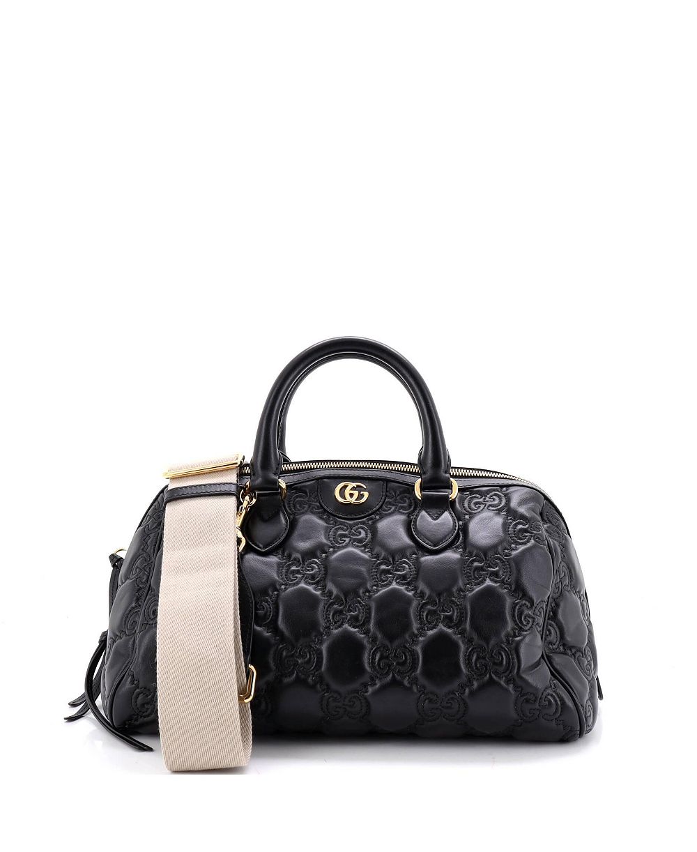 Pre-Owned Gucci Medium Ophidia Convertible Boston Top Handle Bag GG Matelasse Leather