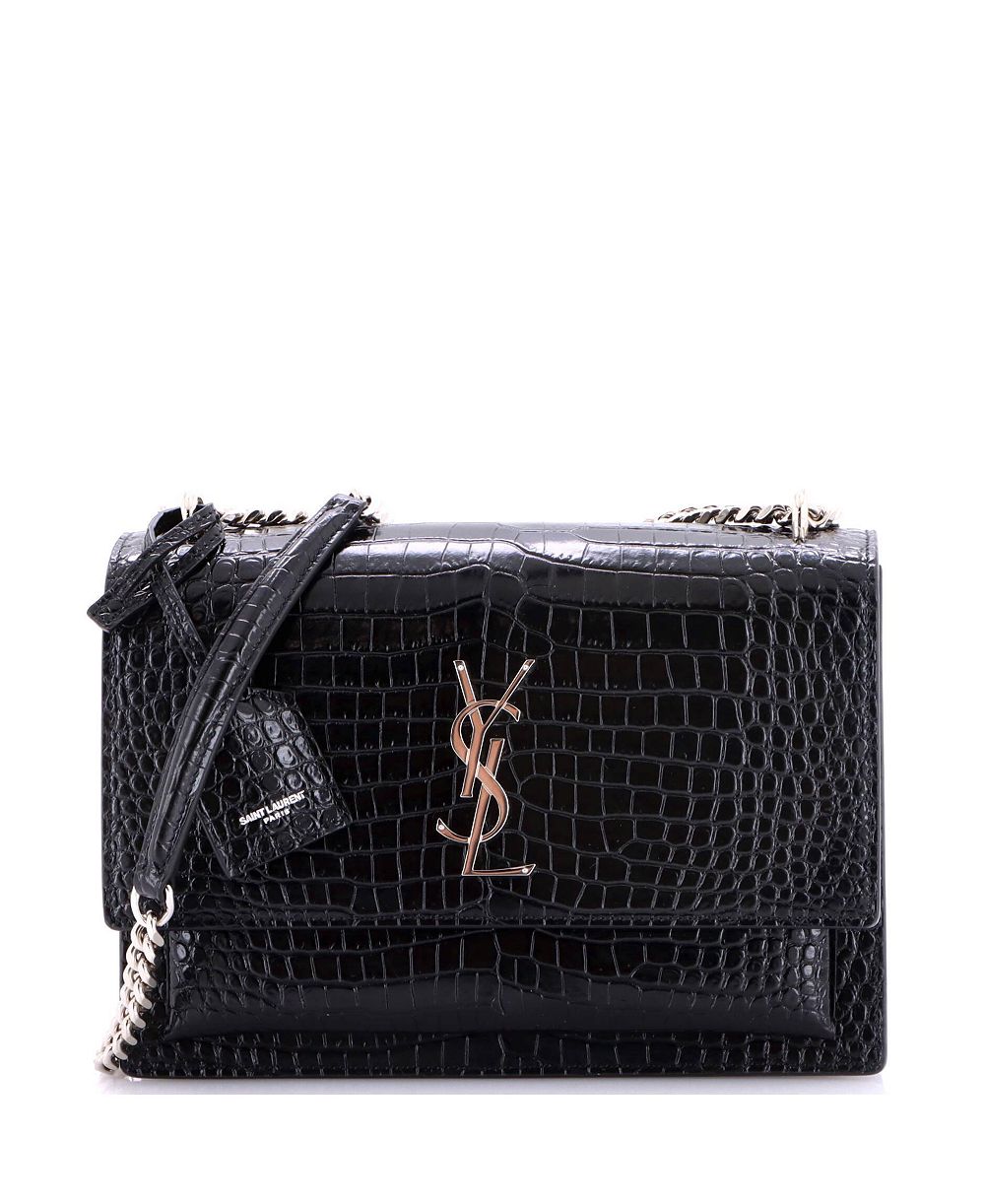 Б/у сумка-кроссбоди Saint Laurent Medium Sunset из тисненой кожи