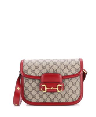 Pre-Owned Gucci Small Horsebit 1955 Shoulder Bag GG Coated Canvas with Leather