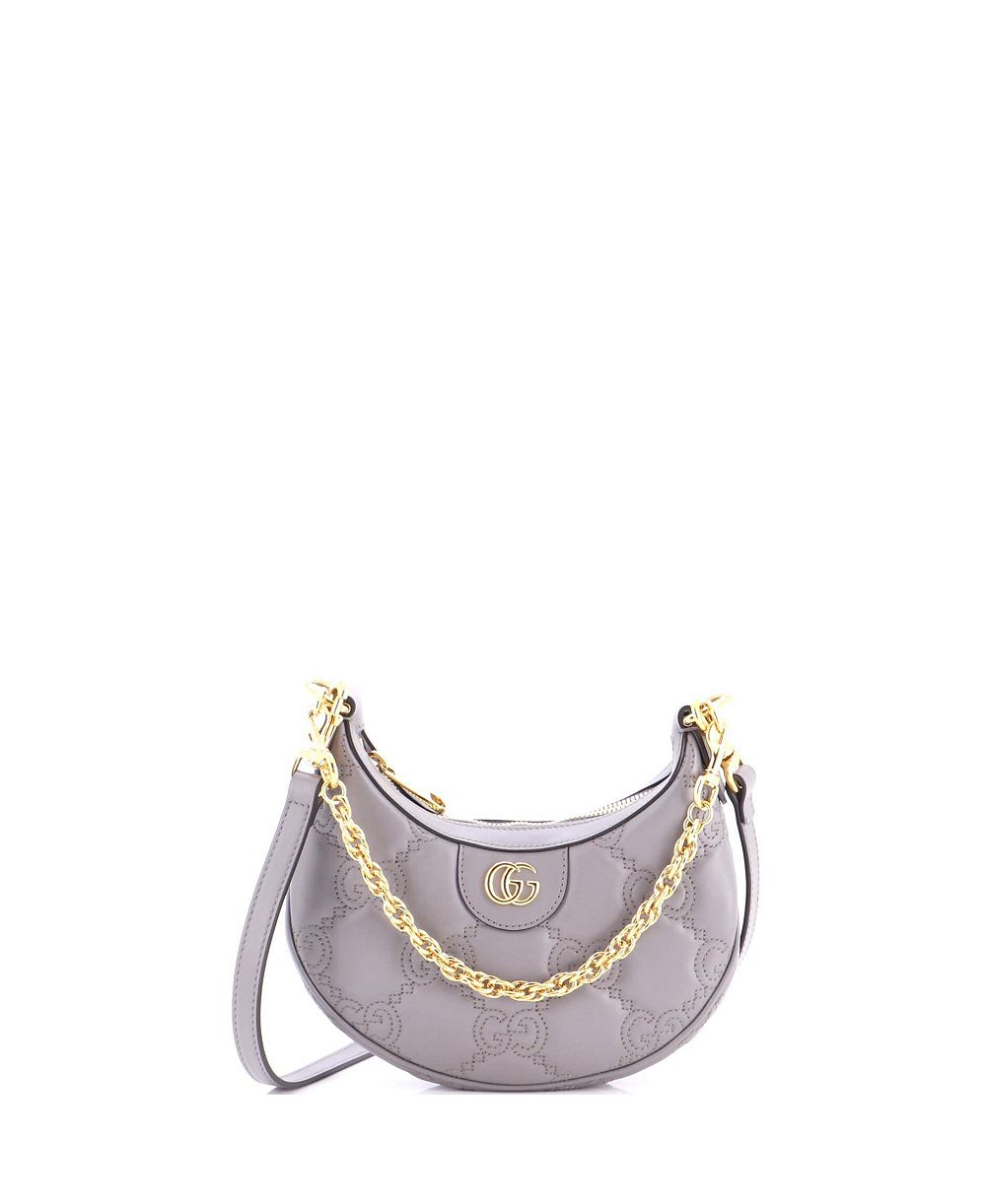 Б/у сумка Gucci Mini Half Moon Hobo из стеганой кожи GG мателасе