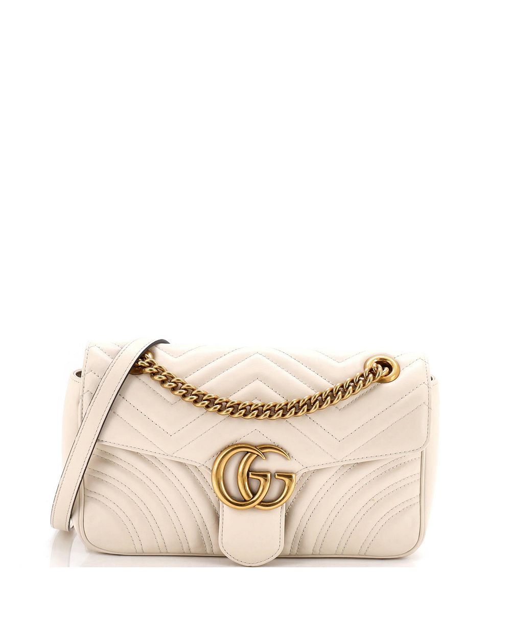 Pre-Owned Gucci Medium GG Marmont Flap Bag Matelasse Leather