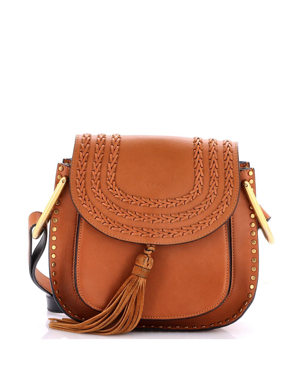 Б/у маленькая сумка Chloe Small Hudson из кожи с декоративной строчкой