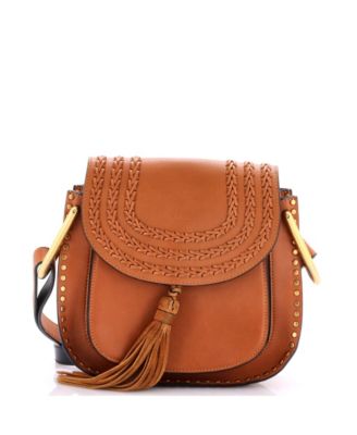 Б/у маленькая сумка Chloe Small Hudson из кожи с декоративной строчкой