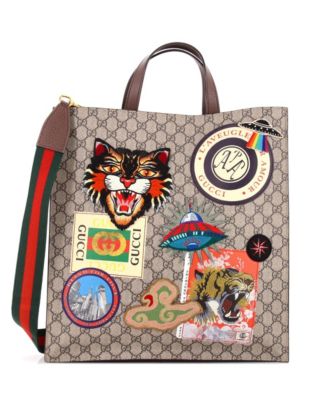 Pre-Owned Gucci North South Courrier Convertible Soft Open Tote GG Coated Canvas with Applique