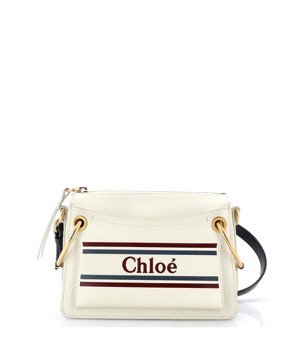 Pre-Owned Chloe Small Roy Logo Shoulder Bag Printed Leather