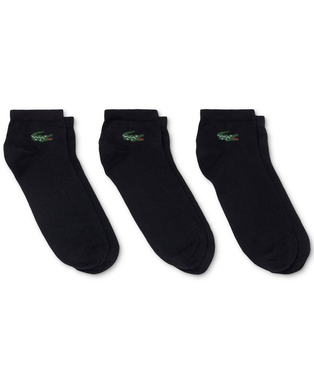 Lacoste Men's Ribbed-Cuff Ankle Socks, 3-Pack