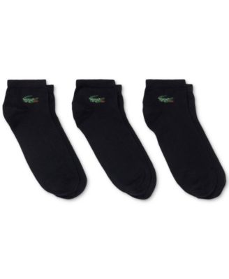 Lacoste Men's Ribbed-Cuff Ankle Socks, 3-Pack