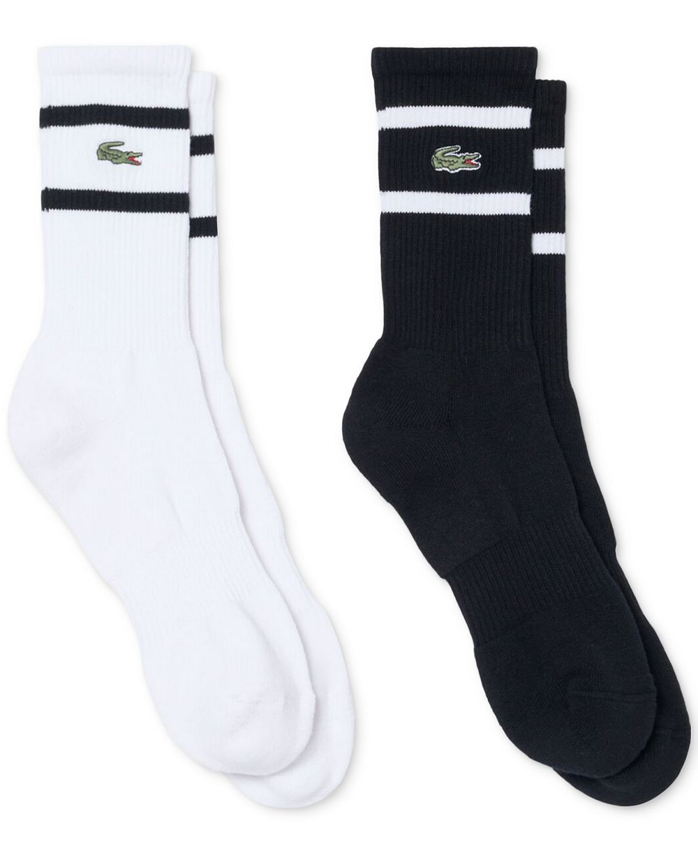 Lacoste мужские полосатые рифленые носки с круглым мыском, 2 шт.