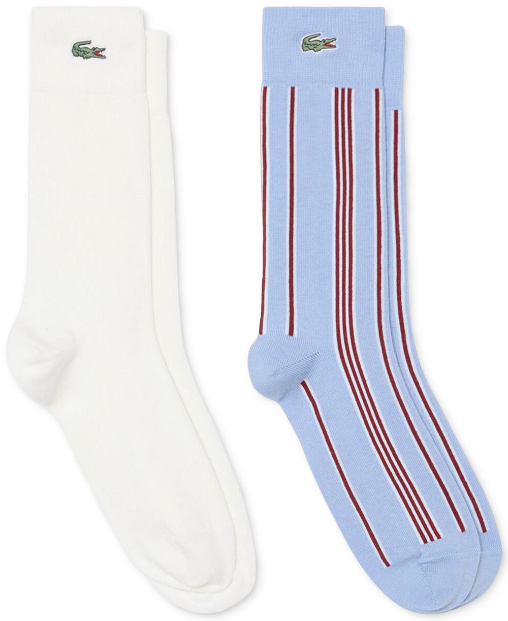 Мужские носки Lacoste с рифлением, однотонные и в полоску, 2 шт.