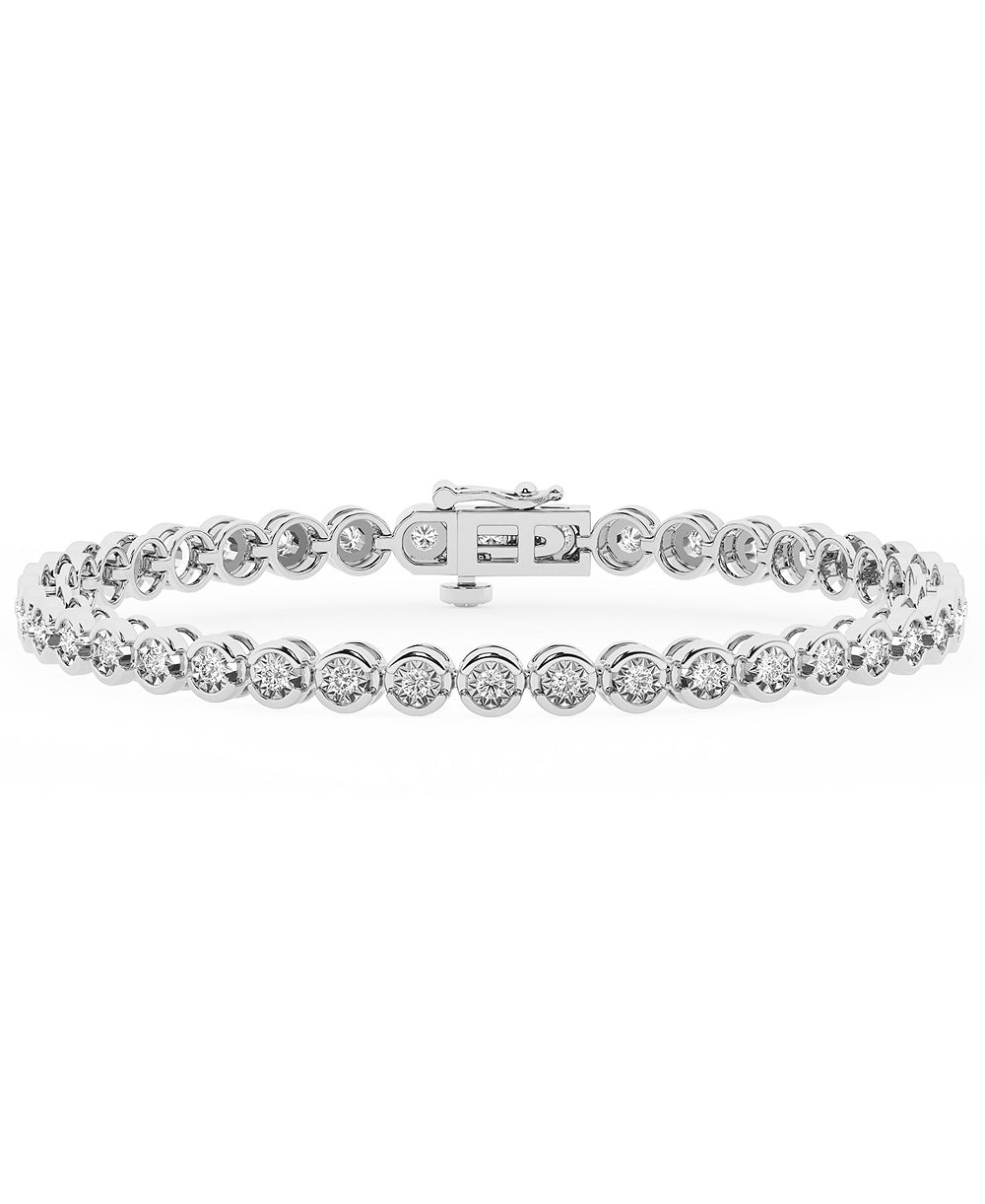 Forever Grown Diamonds браслет с бриллиантами лабораторного выращивания (2 карата суммарно) в позолоте из желтого золота 14 карат на стерлинговом серебре (также доступно стерлинговое серебро)