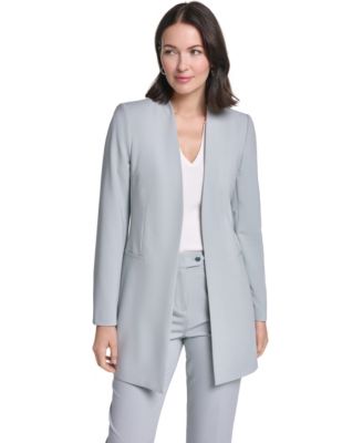 Calvin Klein Women's Collarless Open-Front Long Topper Jacket