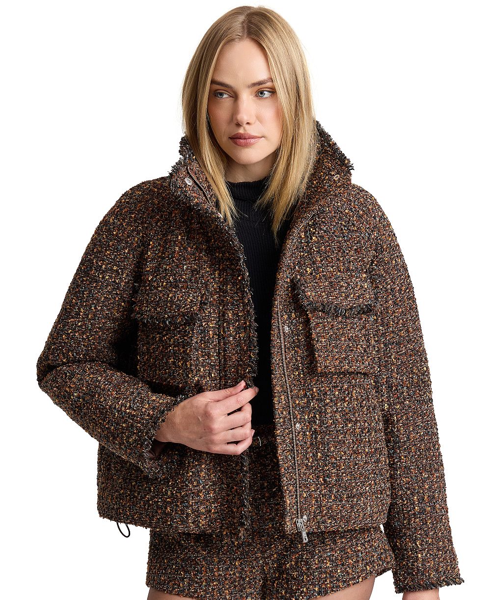 Avec Les Filles Women's Mock Neck Raglan Puffer Jacket