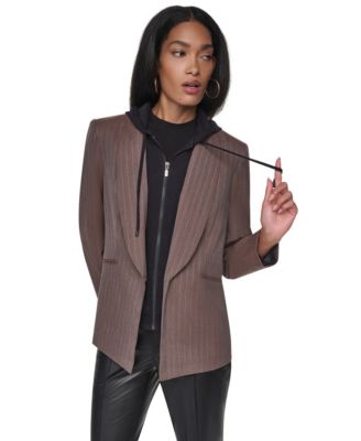 Женский блейзер DKNY с капюшоном и воротником