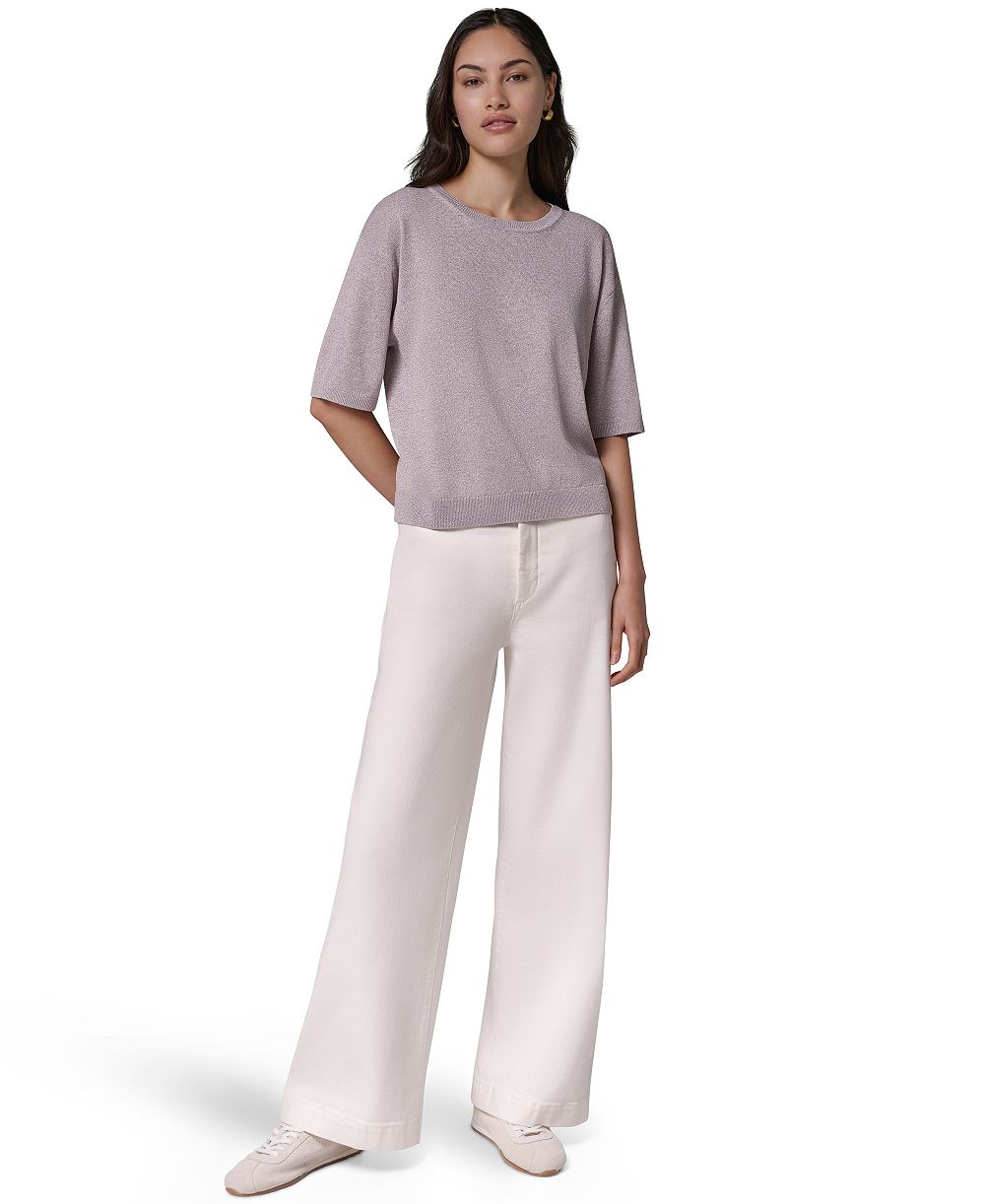 Donna Karan Weekend Women's Oversized Elbow-Length Fine-Gauge Knit Crewneck Sweater