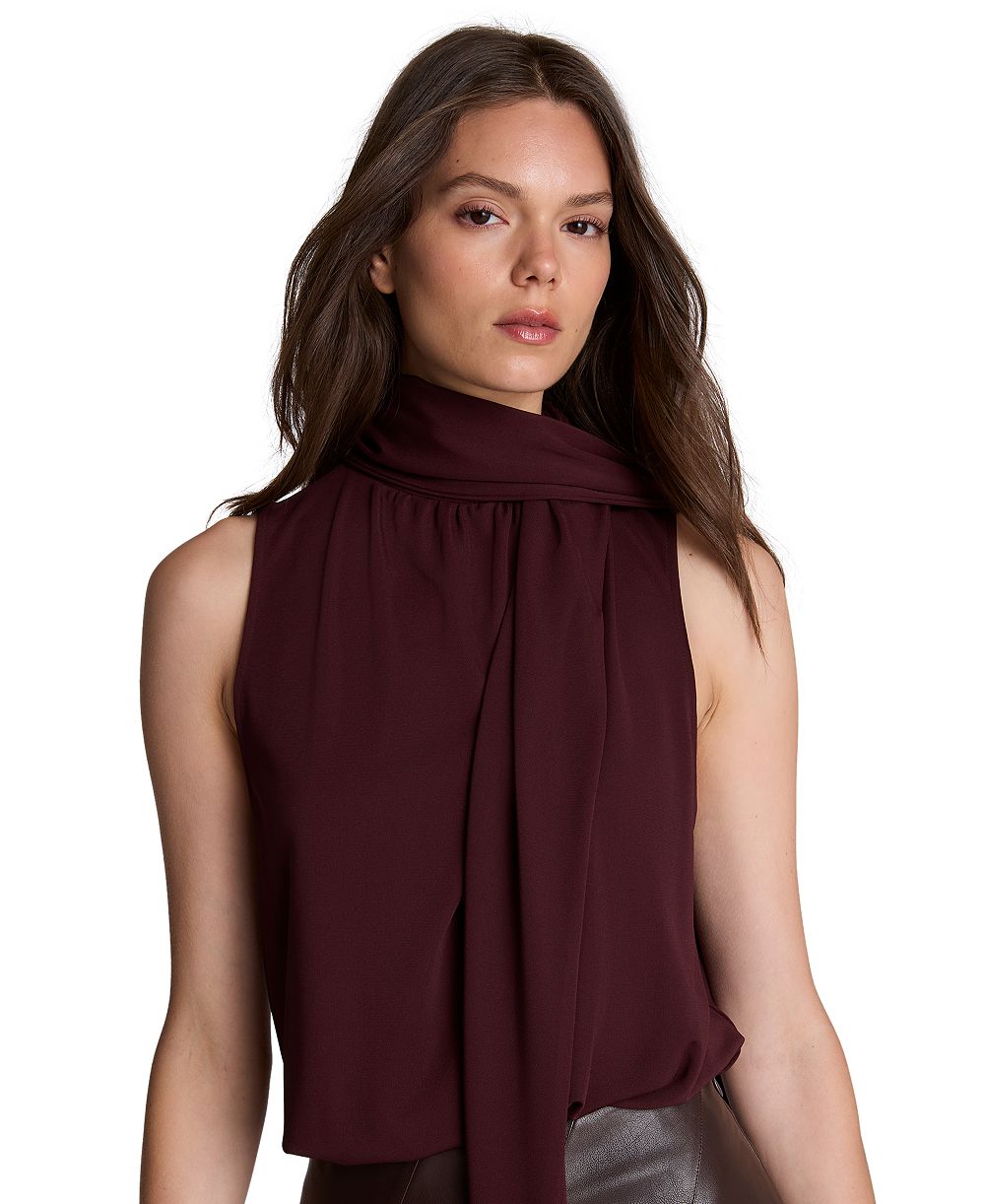 Kenneth Cole Women's Scarf Neck Sleeveless Pullover