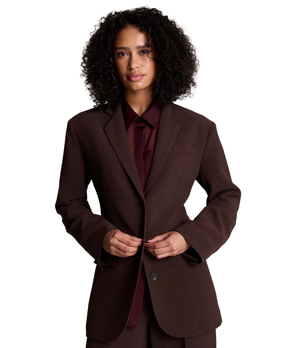 Kenneth Cole Women's Vision Twill Three-Button Boyfriend Jacket