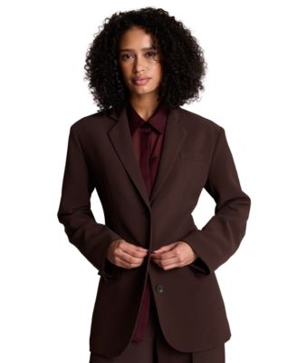 Kenneth Cole Women's Vision Twill Three-Button Boyfriend Jacket