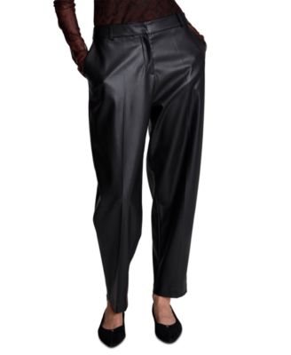 Женские укороченные брюки Kenneth Cole из искусственной кожи с высокой талией