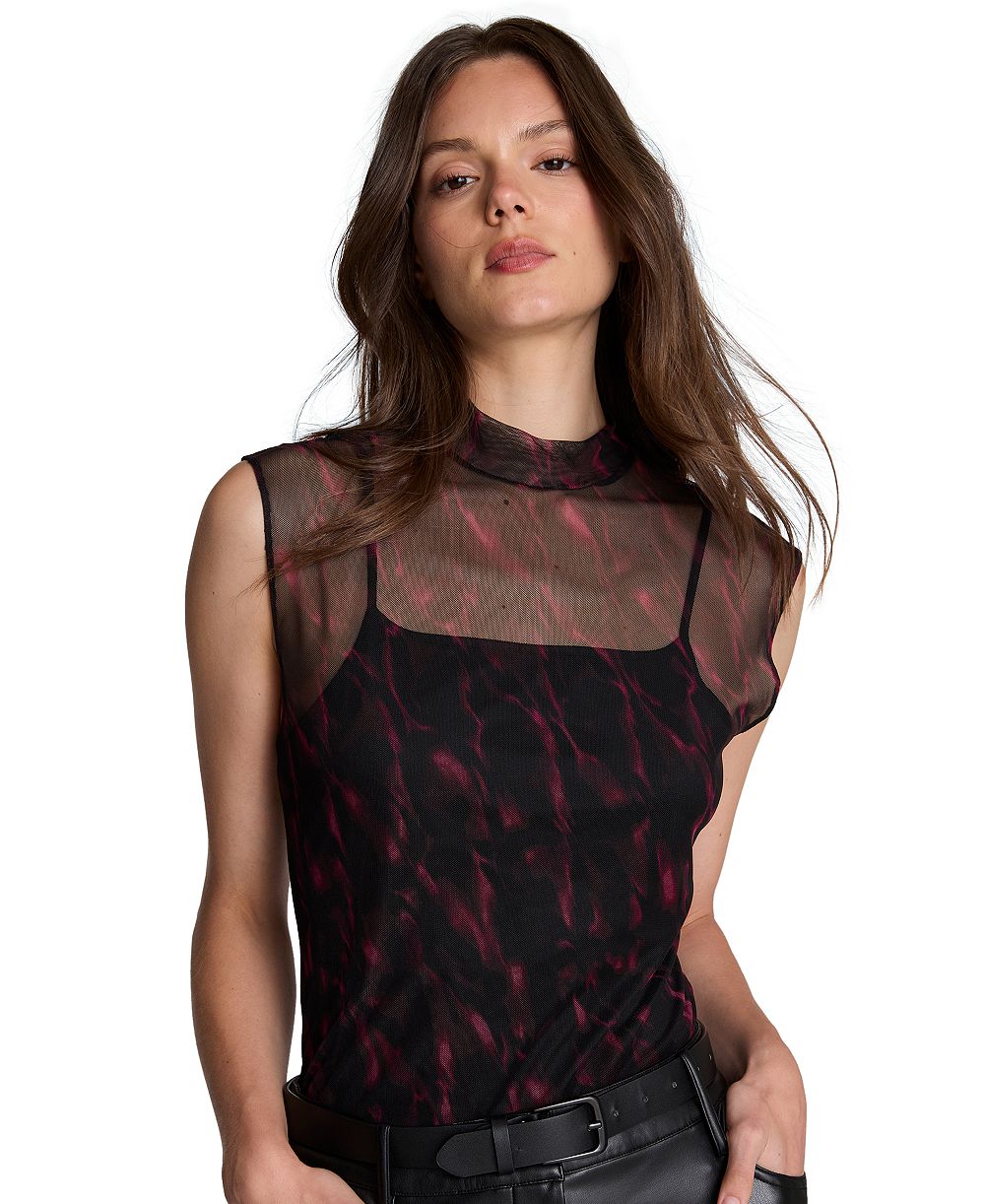Женская блузка Kenneth Cole Women's Sleeveless Mesh Sheer