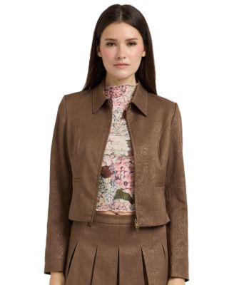 En Saison Women's Portia Cropped Floral Jacquard Jacket