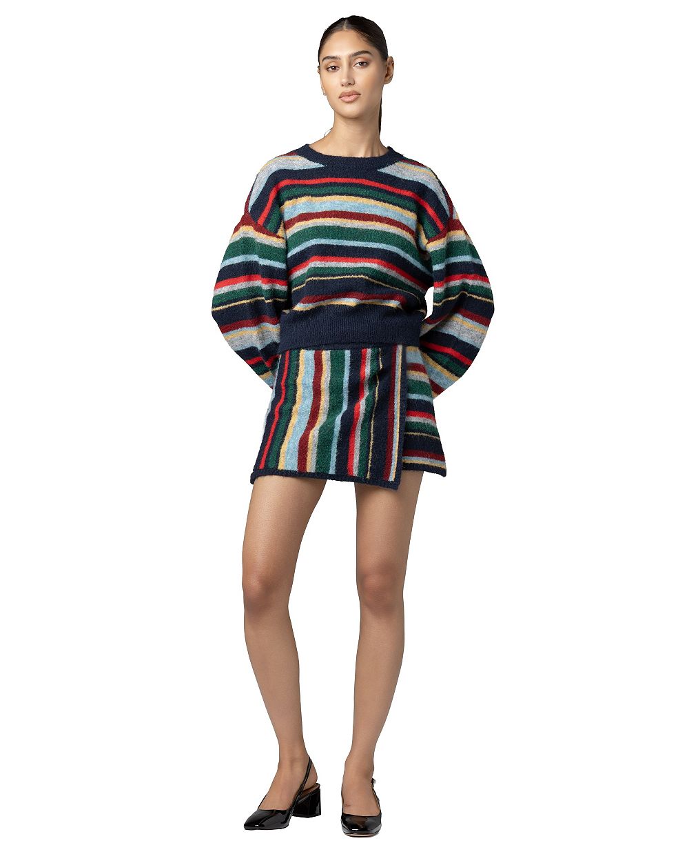 BLANK NYC Women's Striped Change of Scenery Cropped Sweater