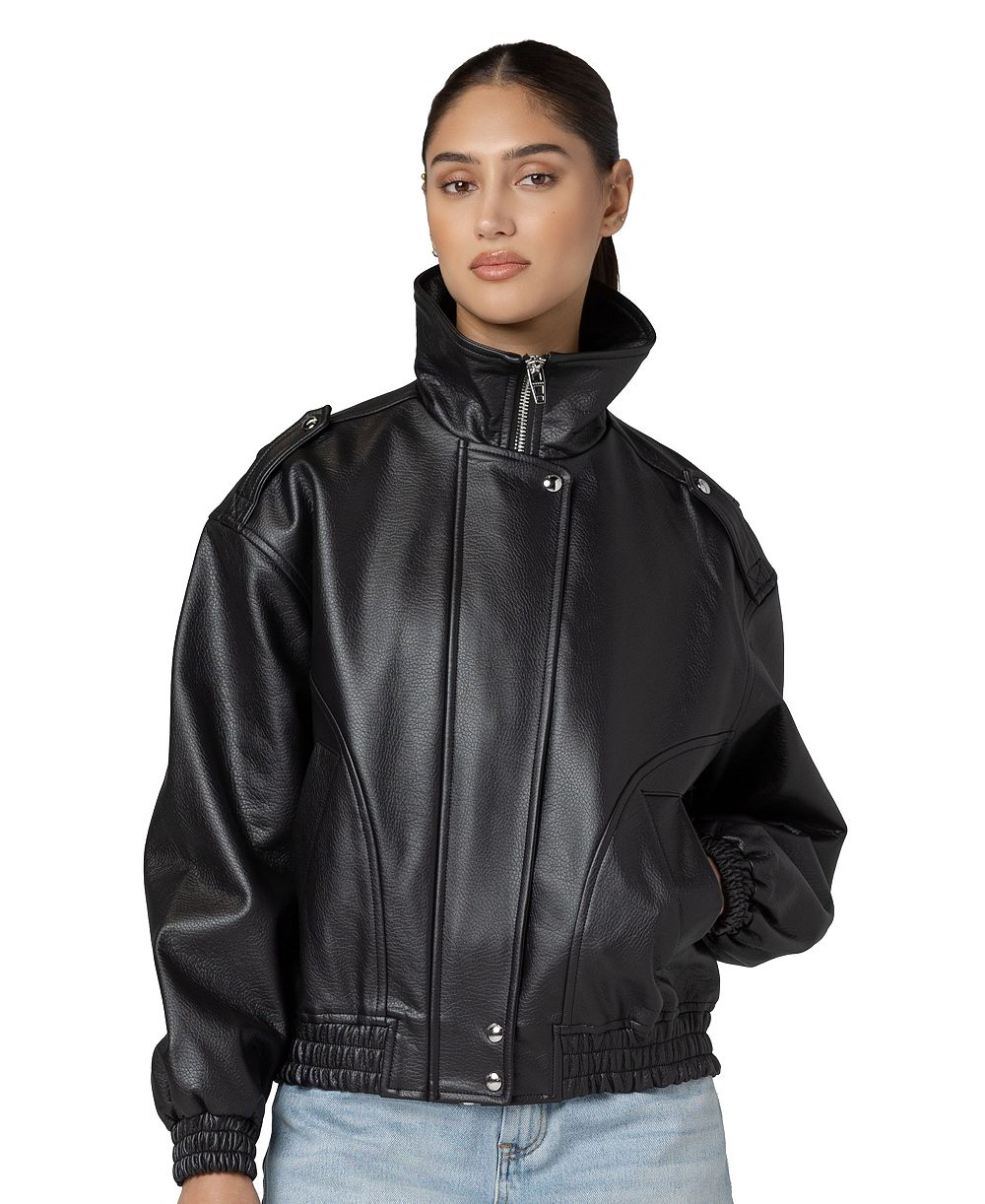 BLANK NYC Women's Funnel Collar Bomber Jacket