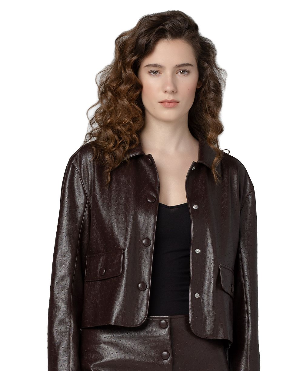 BLANK NYC Women's Cropped Collared Jacket