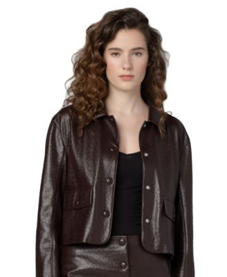 BLANK NYC Women's Cropped Collared Jacket