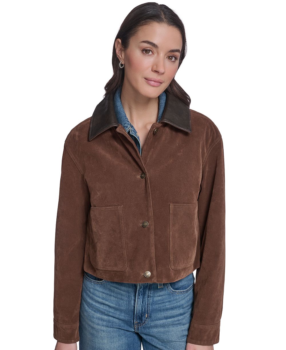 Levi's Women's Cropped Faux-Suede Chore Jacket