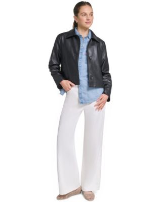 Levi's Women's Laydown Collar Cropped Snap Jacket