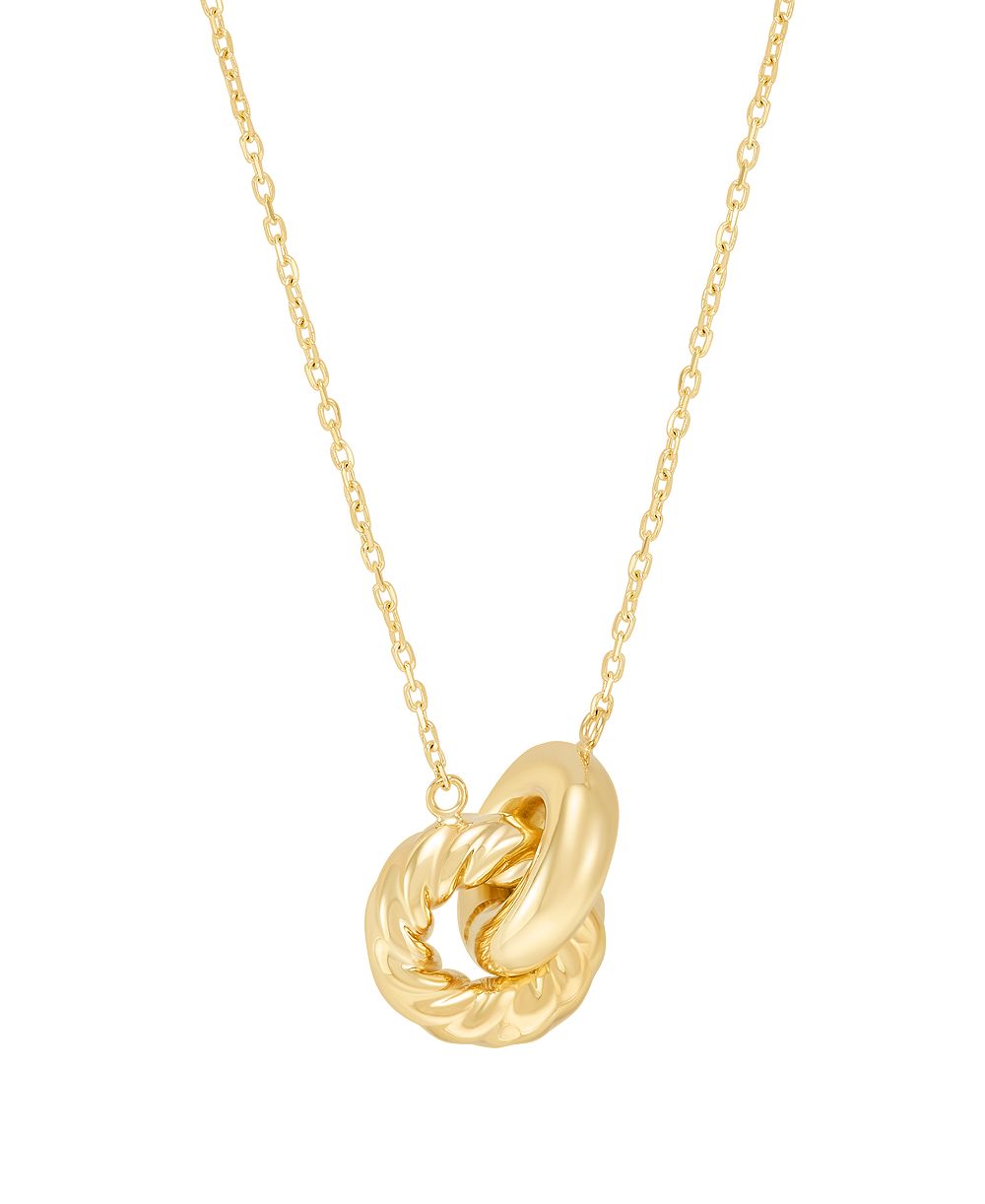 Italian Gold Polished Interlocking Circles Pendant in 10k Yellow Gold