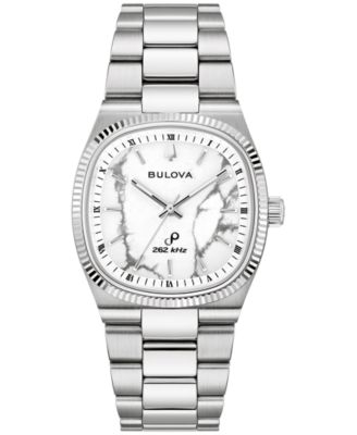 Часы Bulova Men's Super Seville Magnesite Silver-Tone Stainless Steel Bracelet, 35mm