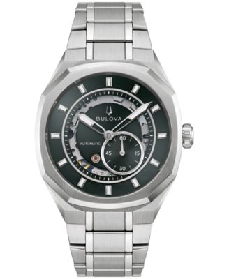 Bulova Мужские автоматические часы Marc Anthony Silver-Tone Stainless Steel с браслетом 40.5mm