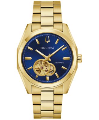 Bulova мужские автоматические наручные часы Surveyor с золотистым оттенком и нержавеющим браслетом, 39мм