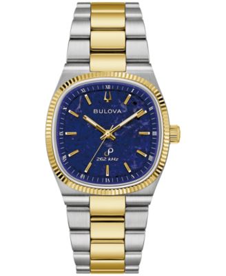 Bulova Men's Super Seville Sodalite Two-Tone Stainless Steel Bracelet Watch 35mm