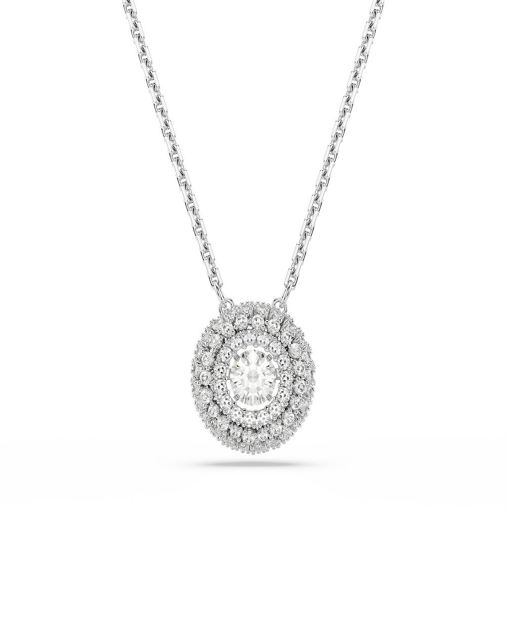 Swarovski ожерелье с белыми кристаллами и посеребрением Sterling Silver-Plated
