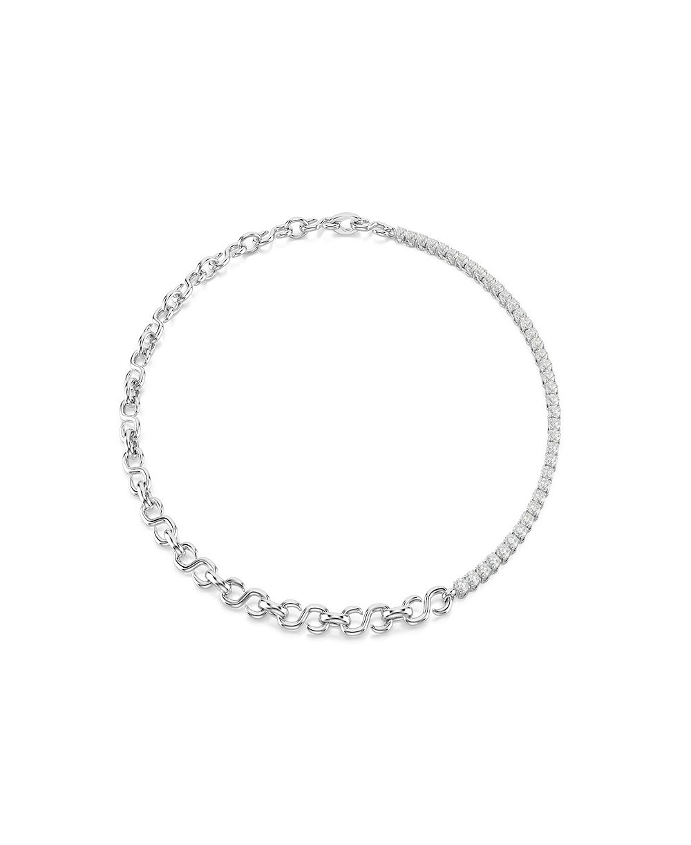 Swarovski ожерелье с белыми кристаллами и посеребрением