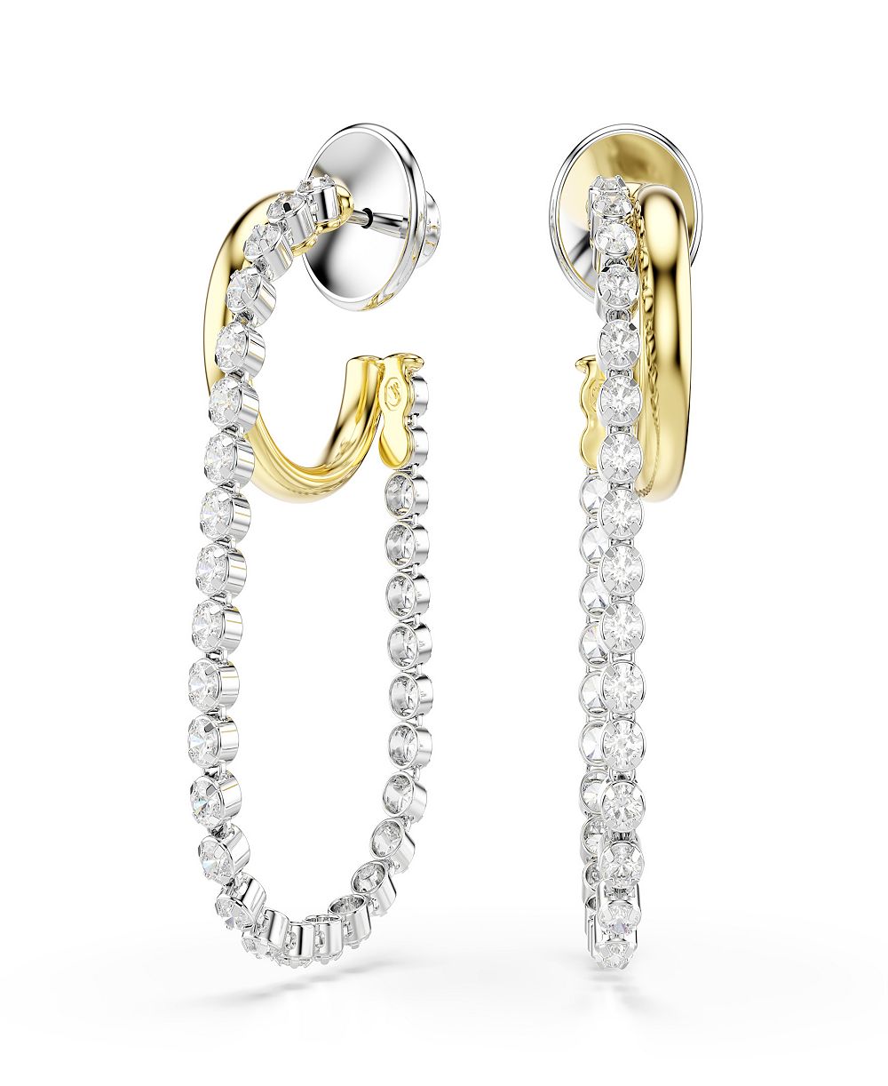 Серьги Swarovski Gold-Tone и Sterling Silver-Plated White Crystals