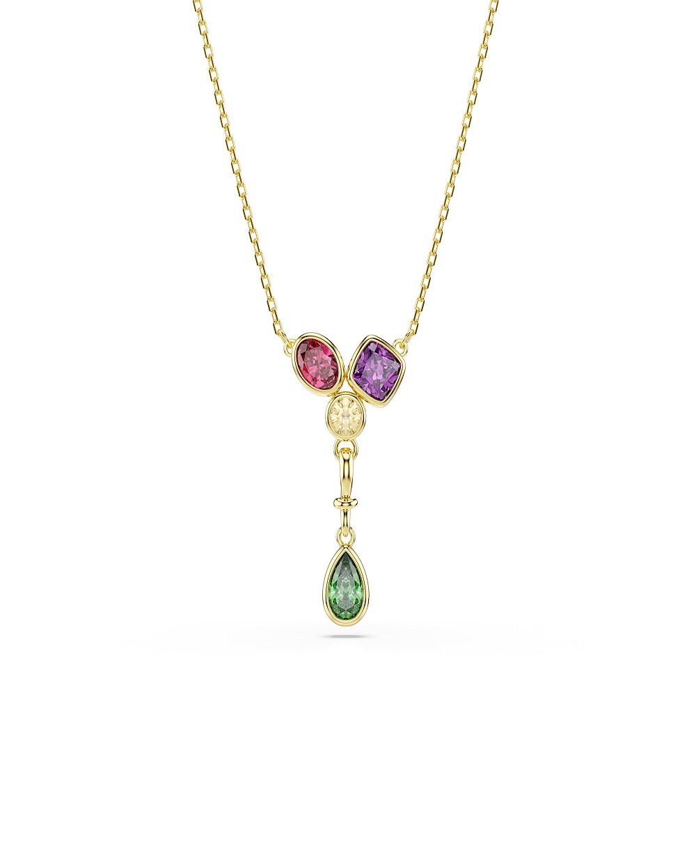 Swarovski Ожерелье с разноцветными кристаллами, позолоченное