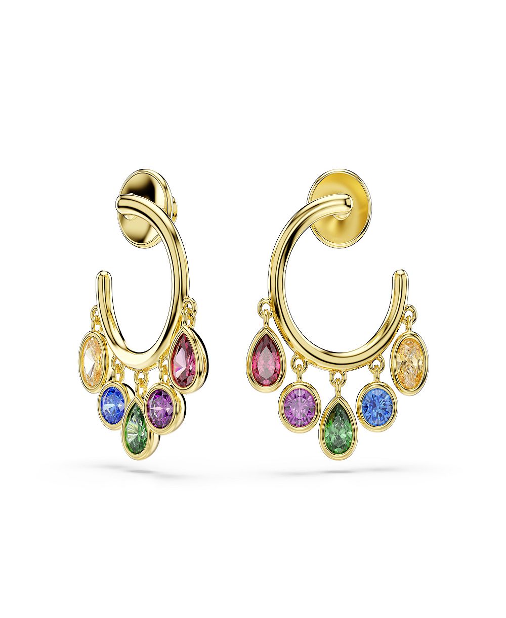 Swarovski Серьги с позолотой и разноцветными кристаллами