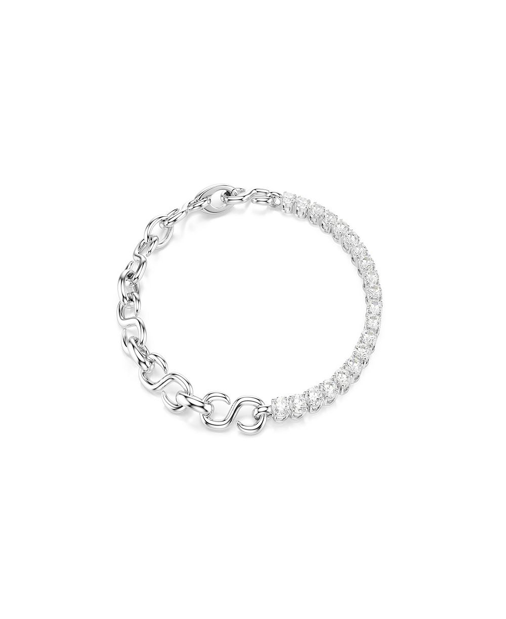 Swarovski Браслет с белыми кристаллами, покрытие Sterling Silver-Plated