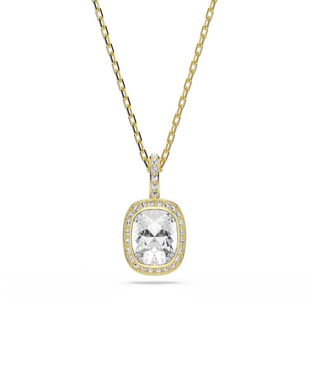 Swarovski Ожерелье с белыми кристаллами с напылением Gold-Tone