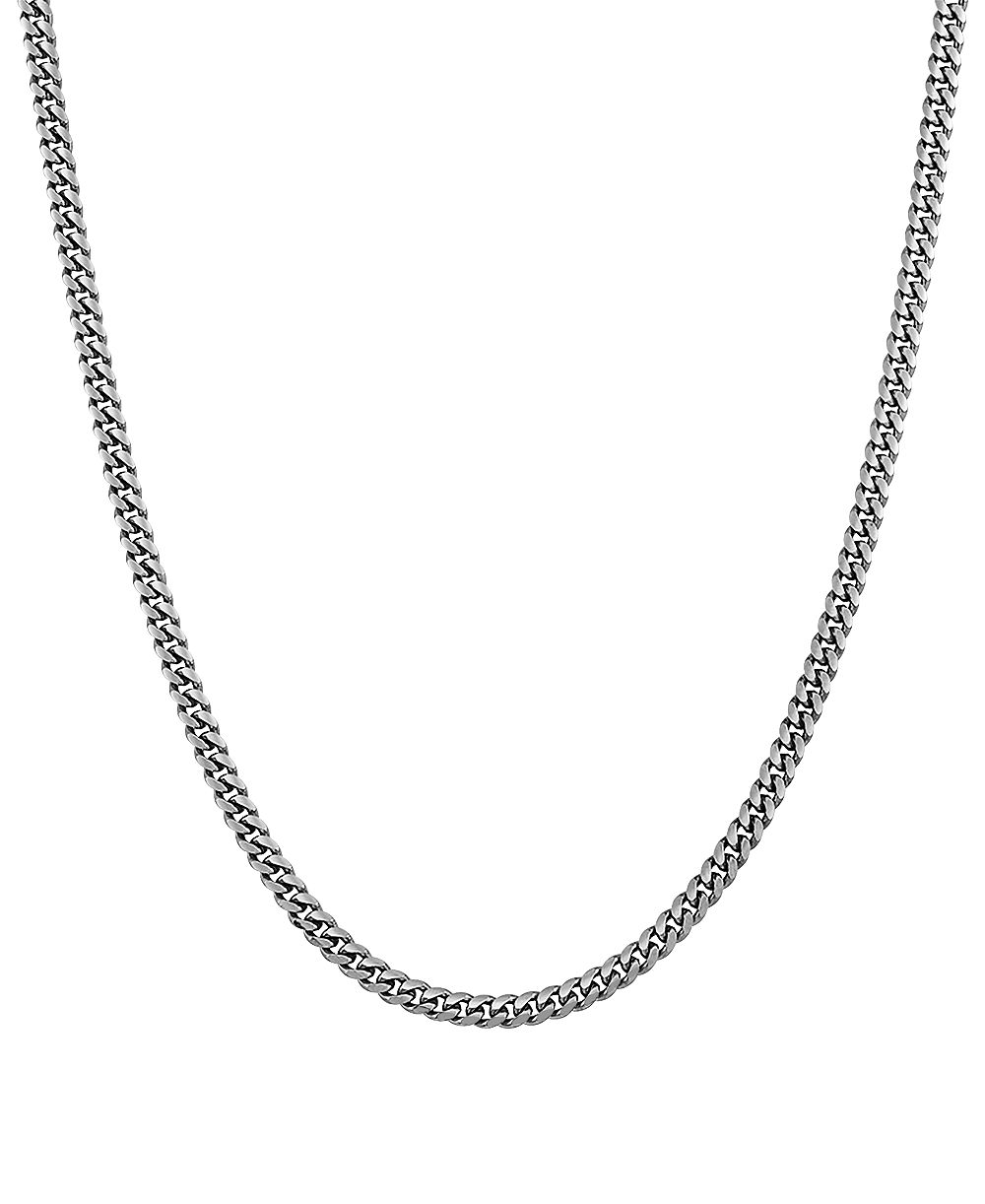 Italian Silver цепь Cuban из стерлингового серебра