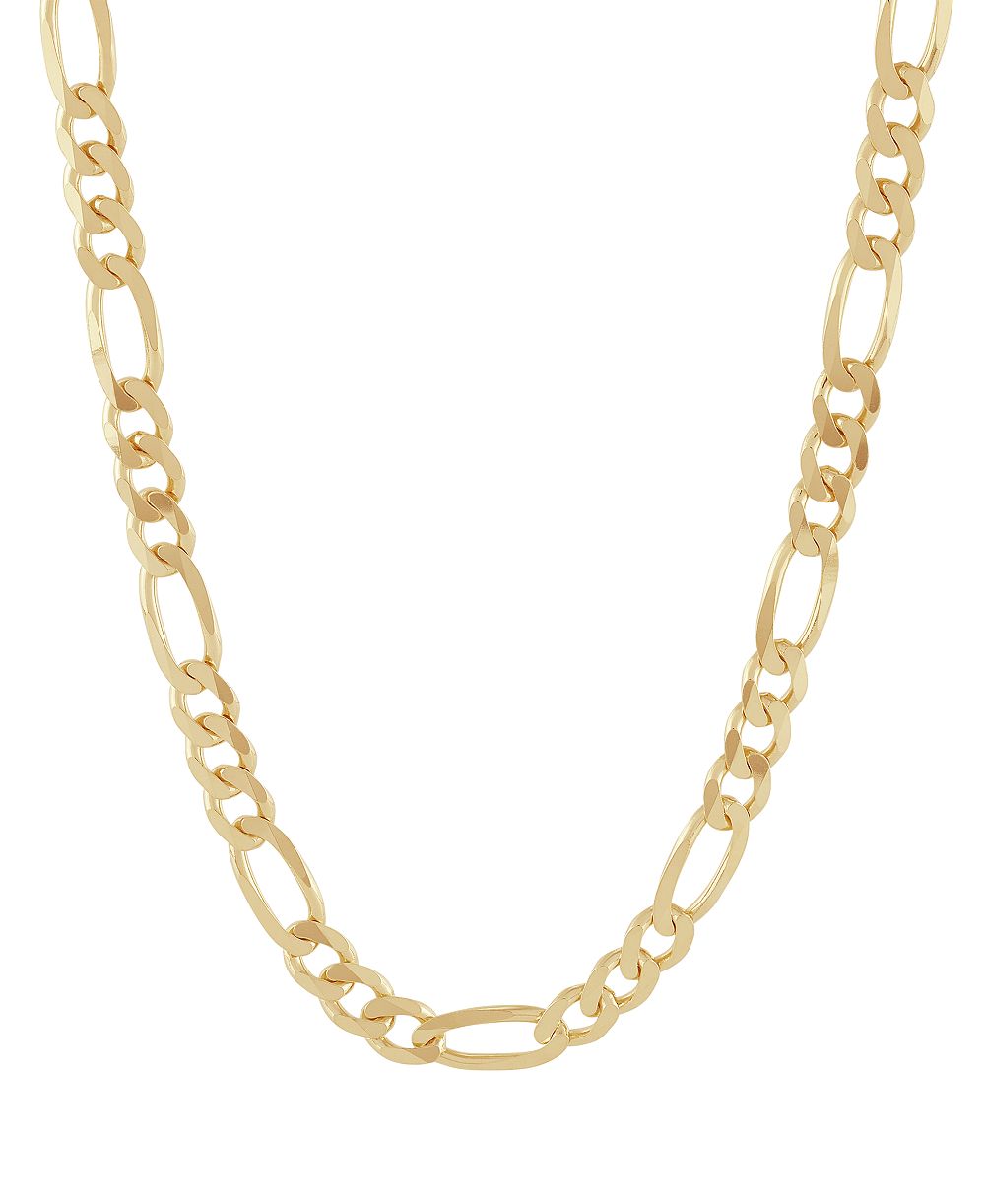 Серебряная колье-цепочка Figaro Italian Silver в позолоченном стерлинговом серебре 18k Gold-Plated