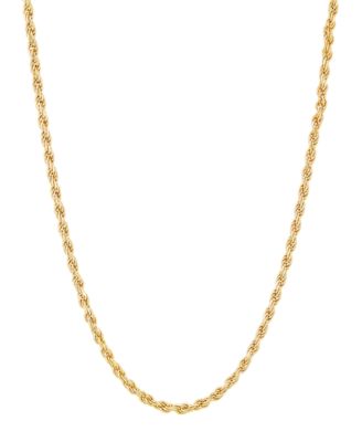 Italian Silver Solid Rope Chain Necklace in 18k Gold-Plated Sterling Silver