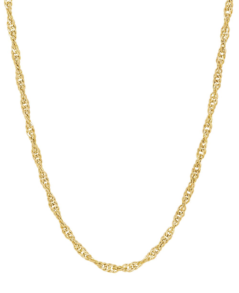 Ожерелье Italian Silver Solid Singapore Chain в 18k Gold-Plated Sterling Silver