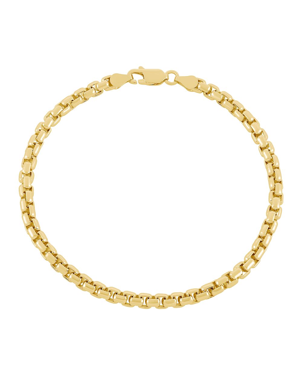 Italian Silver браслет Figaro из стерлингового серебра с напылением 18k Gold-Plated