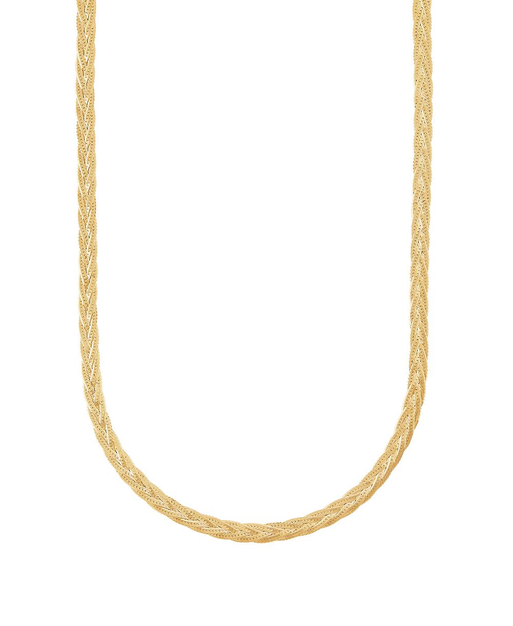 Italian Silver Solid Figaro Chain Necklace in 18k Gold-Plated Sterling Silver